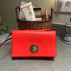 kate spade Orange Crossbody Bag with Gold Clasp and Smooth Finish